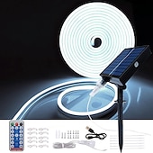 voordelige Neon LED-verlichting-halloween kerst neonlicht met solar led-licht met smd2835 afstandsbediening 8-modus kleurwisselend opladen via usb 1000 mah ip67 waterdicht buitendecoratie automatische timing