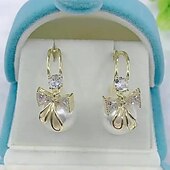 abordables Boucles d&#039;oreilles-Femme Perle Boucle d&#039;Oreille Pendantes Bijoux Fins Classique Précieux mode simple Des boucles d&#039;oreilles Bijoux Dorée Pour Mariage Soirée 1 paire
