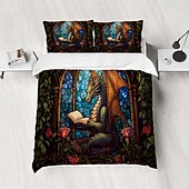 voordelige Dekbedovertreksets-2pcs/3pcs retro retro abstract vuurdraakpatroon bedset dekbedovertrek lichtgewicht en zacht geschikt voor volwassenen en kinderen groot bed klein bedset