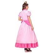  Cosplay-kostym prinsessan Peach Super Bros Cosplay Vuxna Dam Karnival Maskerad Mardi Gras Karnival Halloween Prestanda Klä ut