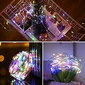 abordables Lumières de cordes solaires-Guirlande lumineuse solaire à LED pour réception de mariage, élégante, décoration de mariage, 10 m, 33 pieds, 100 LED, 8 modes d&#039;éclairage, étanche, pour jardin, Noël, mariage, fête d&#039;anniversaire,