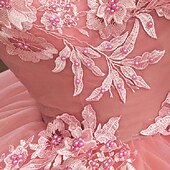 preiswerte Ballkleid-Ballkleid Quinceanera Kleider Prinzessin Kleid rot grün Kleid Quinceanera bodenlang ärmellos schulterfrei Polyester mit Applikationen Kleid zum Beeindrucken 2025