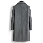 billiga Trenchcoat för män-Herr Vinterkappa Rock Peacoat Utomhus Dagliga kläder Höst vinter Polyester Håller värmen Vattentät Ytterkläder Kläder Mode Streetwear Slät Kavajslag Dubbelknäppt