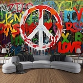 abordables tapisseries trippantes-hippie groovy tapisserie suspendue art mural grande tapisserie décor mural photographie toile de fond couverture rideau maison chambre salon décoration amour paisible années 1950 festival de musique