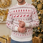 preiswerte Hässliche Pullover-Herren-Weihnachtspullover, Weihnachtspullover, Elch, Schneeflocke, lässiger Herren-Strickpullover, hässlicher Weihnachtspullover, Pullover, Pullover, Strickwaren, Outdoor, Alltag, Urlaub,