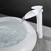 cheap Classical-Bathroom Sink Faucet - Waterfall Electroplated / Painted Finishes Centerset Single Handle One HoleBath Taps