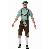 cheap Men-Oktoberfest Lederhosen Shirt Bavarian Bavarian German Wiesn Men's Traditional Style Cloth Blouse Shorts Hat