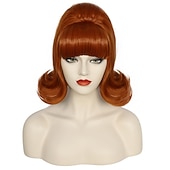economico Parrucche storiche-Parrucca Ginger per Donne Parrucca Corto a Flip Anni '60 Parrucca Beehive Sintetica Costume di Carnevale Parrucche di Halloween