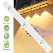 ieftine lumina dulapului-lumină de noapte cu led senzor de mișcare automată lumină led reîncărcabilă prin usb 3 culori reglare 20/30/40 cm 2/3 led pentru dulap de bucătărie iluminat canal scară