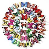 cheap Party Favor-200 Pcs 6cm Simulation Butterfly Scene Layout Props Butterfly Accessories Wall Stickers Home Decoration Crafts for Christmas Gifts