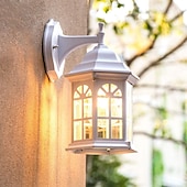 cheap Outdoor Wall Lights-LED Wall Sconce Lighting Fixture Antique Wall Sconce Lantern External Waterproof IP65 Rustproof Aluminum Glass Lantern Wall Lamp Lantern Courtyard Garden Balcony Villa Decorative Lights 110-240V