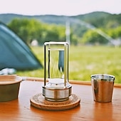 baratos Candeeiros de mesa-Candeeiro de mesa recarregável sem fio LED retro bar lâmpadas de mesa de metal toque dimmer luz noturna tri-cores para restaurante quarto bar hotel luzes de decoração de casa