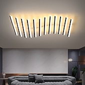 cheap Ceiling Lights-Rectangular Geometric LED Ceiling Lamp 12/15 Head Dimmable Chandelier for Bedroom Livingroom,Dimmable Flush Mount Ceiling Light,Modern Linear LED Ceiling Lights Fixture-Wave 110-240V
