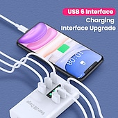 preiswerte USB-Hubs-USB 2.0 Naben 6 Häfen 6-in-1 USB-Hub mit RJ45 5 V / 2A Stromversorgung Für Tablet PC Smartphone