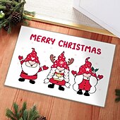 preiswerte Weihnachtsbad-Weihnachts-Fußmatte, weihnachtlicher Willkommensteppich für die Dekoration der Haustür, Badezimmerteppich, Fußpolster, Eingangsbereich