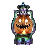 economico Illuminazione di Props di Halloween-decorazioni di halloween lampada zucca retrò piccola lampada a olio led candela elettronica lampada zucca portatile galvanica lanterna magica a colori