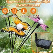 cheap Landscape Lights-Solar Garden Lights Butterfly Garden Decor Landscape Solar Butterflies Swaying Lights Dance in Wind Stakes Yard Patio Lawn
