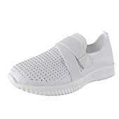 abordables Zapatillas de mujer-Mujer Zapatillas de deporte Slip-Ons Zapatos blancos Tallas Grandes Zapatos Flyknit Exterior Diario Tacón Plano Dedo redondo Deportivo Casual Minimalismo Zapatos para correr Flying Weaving Mocasín