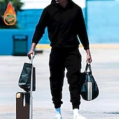 cheap Men&#039;s Tracksuit &amp; Hoodie-Men&#039;s Tracksuit Sweatsuit 2 Piece Athletic Long Sleeve Thermal Warm Breathable Moisture Wicking Fitness Running Jogging Sportswear Activewear Solid Colored Black White Yellow