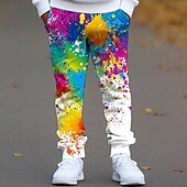 billiga Pojkens 3D Vision &amp; Geometri-Pojkar 3D Knytbatik Byxor Höst Vinter Aktiv Streetwear 3D-tryck Barn 3-12 år Utomhus Sport Ledigt Normal