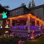 economico Halloween all&#039;Aperto-stringa di luce viola di halloween 8 funzioni per interni ed esterni stringa di luce decorativa di halloween spina di sicurezza a bassa tensione 10 metri 100 luci 20 metri 200 luci 30 metri 300 luci