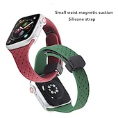 baratos Pulseiras de Apple Watch-Pulseira Esportiva Compatível com Pulseira Apple Watch 38mm 40mm 41mm 42mm 44mm 45mm 49mm Elástico Áspero Fecho Magnético Silicone pulseira de substituição para iwatch Ultra 2 Series 9 8 7 SE 6 5 4 3
