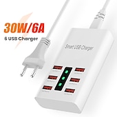 preiswerte USB-Hubs-USB 2.0 Naben 6 Häfen 6-in-1 USB-Hub mit RJ45 5 V / 2A Stromversorgung Für Tablet PC Smartphone