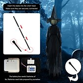 olcso Halloween szabadtéren-halloween dekoráció színes izzó 3db boszorkányok kézenfogva egyetlen szellemjelenet dekorációs kellékek