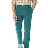 abordables pantalons décontractés-Homme Pantalon en velours côtelé Pantalons Pantalon décontracté Avec Poches Jambe Droite Couleur Unie Confort Chaud Quotidien Fête Sortir Sports Mode Marron Sapin Noir Micro-Élastique