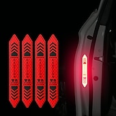 cheap Car Stickers-4 Pcs Car Door Warning Stickers Night Visibility Reflective Tape Door Stickers Decorative Stickers Car Body Reflective Strip Car Accessories