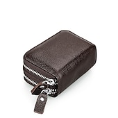 levne pouzdra a pouzdra na karty-Mincovní peněženka s blokací RFID dvojité zlaté kovové zipy sekce concertina obal na 9 kreditních karet 4 kapsy na peníze