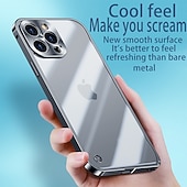 お買い得  iPhone用ケース-iPhone 16、iPhone 15、14 Pro Max Plus バックカバー バンパーフレーム スリムケース 着脱式ミラー 透明レトロアクリル金属