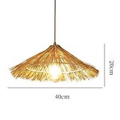 abordables Lustres style lanterne-Lampes suspendues en rotin, luminaire décoratif d&#039;intérieur, idéal pour un salon, une chambre à coucher, un café, un bar, un abat-jour en tissage, 110-240v
