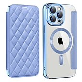 preiswerte Handyhülle für iPhone-Handyhülle für iPhone 16e Apple AirTag iPhone 16 iPhone 15 Pro Max Plus 14 13 12 11 Wallet Case mit Magsafe transparentem Kartensteckplatz Retro TPU PU-Leder