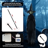 お買い得  ハロウィンの屋外-音声コントロール、サウンド付き、ハロウィーン、カラフルなグラデーション、魔女、ゴースト、雰囲気、レイアウト、シーン、装飾、小道具、芝生、フロアランプ