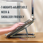 cheap Stands &amp; Cooling Pads-Laptop Stand With Cooling Fan Foldable Laptop Radiator And Holder Cooling Pad Bracket With Silent Fan For Macbook Tablet Notebook Stand Table For Laptop Accessories