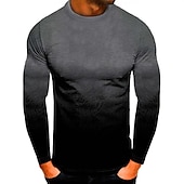 cheap Basic T shirts-Men&#039;s T Shirt Tee Top Long Sleeve Shirt Long Sleeve Crew Neck Spring &amp;  Fall Color Block Fashion Designer Basic Vacation Street Going out Black White Red Top Tee for Men