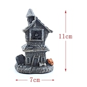 levne Osvětlení rekvizit na Halloween-halloween vánoční pryskyřice strašidelný dům - osvětlené halloweenské vesnické domy s figurkami, kolekce halloweenská vesnice ozdoba do interiéru