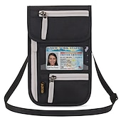 お買い得  カードホルダーとケース-rfid ブロッキングパスポートホルダー旅行財布カードバッグ shileding ネックポーチセキュリティ保護調整されたストラップファラデーバッグ