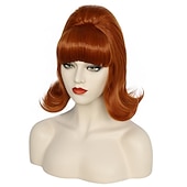 economico Parrucche storiche-Parrucca Ginger per Donne Parrucca Corto a Flip Anni '60 Parrucca Beehive Sintetica Costume di Carnevale Parrucche di Halloween