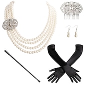ieftine Accesorii și altele-Epocă Anii 1920 Gatsby Set accesorii Charleston Invitat la nuntă Costume de fancy Pentru femei Mascaradă Recepția de Nuntă Petrecerea Burlăcițelor Festival Adulți Mănuși Toate Sezoanele