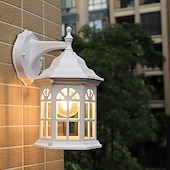 cheap Outdoor Wall Lights-LED Wall Sconce Lighting Fixture Antique Wall Sconce Lantern External Waterproof IP65 Rustproof Aluminum Glass Lantern Wall Lamp Lantern Courtyard Garden Balcony Villa Decorative Lights 110-240V