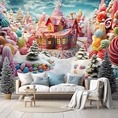 Недорогие пейзаж гобелен-candyland house подвесной гобелен настенное искусство большой гобелен фреска декор фотография фон одеяло занавеска дом спальня гостиная