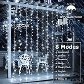 economico Striscie luci ad energia solare-3M Fili luminosi 100/200/300 LED EL Bianco caldo Luce fredda Multicolore Luci per finestre / tende / ghiacciolo Halloween Solare Matrimonio Ad energia solare