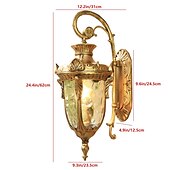 preiswerte Außenwandleuchten-LED-Wandleuchte, Beleuchtungskörper, E27, antike Wandleuchte, Laterne, außen, wasserdicht, rostfrei, Aluminium, Glas, Laterne, Wandleuchte, Laterne, Innenhof, Garten, Balkon, Villa, dekorative
