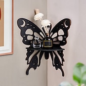  Elegant Wooden Butterfly Single Tier Wall Shelf for Home Decor and Storage