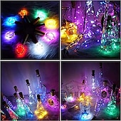economico Striscie luci a batteria-elegante festa di ricevimento di nozze 1/2/6/10 pezzi luci a stringa per bottiglie di vino 2 m 20 led con tappo in sughero bianco caldo bianco multicolore rosso blu impermeabile decorazione natalizia