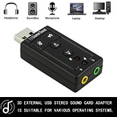 Недорогие USB-концентраторы-Высококачественный мини-USB 2,0 микрофон 7,1 звуковая дорожка динамик аудио гарнитура микрофон 3,5 мм разъем преобразователь 3D аудио звуковая карта адаптер для ноутбука