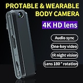 お買い得  屋内IPネットワークカメラ-1080p hd ビデオレコーダーミニ隠しカメラクリップ ir ナイトカムバッククリップボディ dv rdv dvr ビデオ監視ビデオカメラループ録画