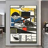 preiswerte Abstrakte Gemälde-Handgemaltes Picasso-Ölgemälde, Picasso-Gemälde, abstraktes figuratives Wandkunstbild, handgefertigtes Gemälde, Kunstwerk für Heimdekoration, Wohnzimmer, Schlafzimmer, gerollte Leinwand, ohne Rahmen
